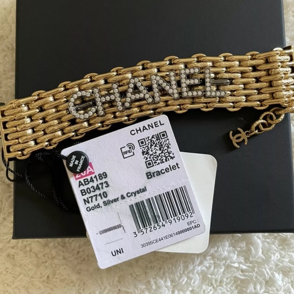 Chanel Gold Silver Crystal Bracelet 2020 - Picture 1 of 3